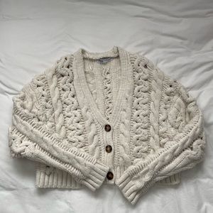 Zara chunky knit cream cardigan